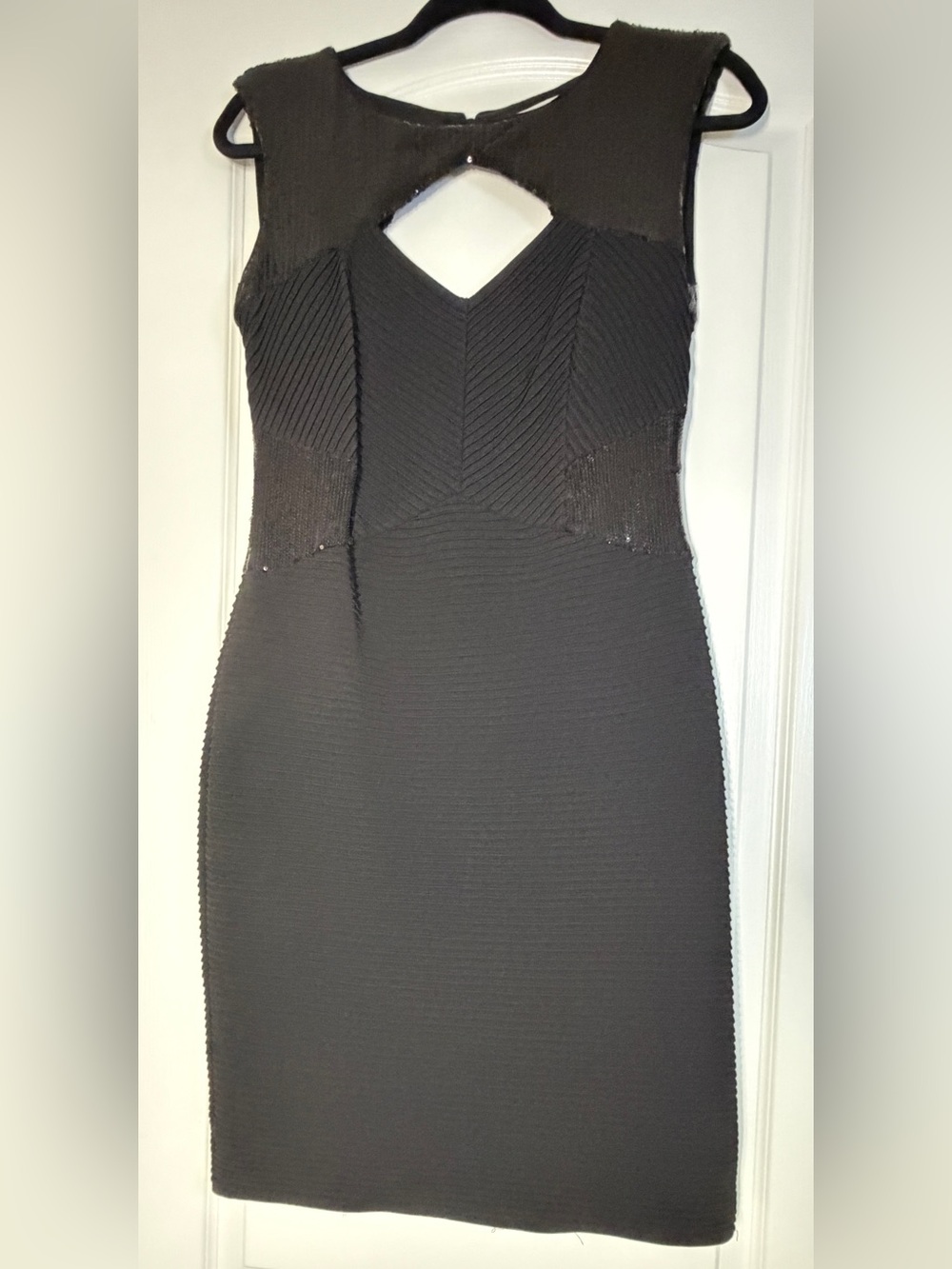 calvin klein black bodycon dress | Dresses | Calvin Klein Sleeveless Mini Front Keyhole Embellished Sequin Size 8 and elegant silver CASUAL50 Winery Bachelorette Party Outfits: Color:Polkadot